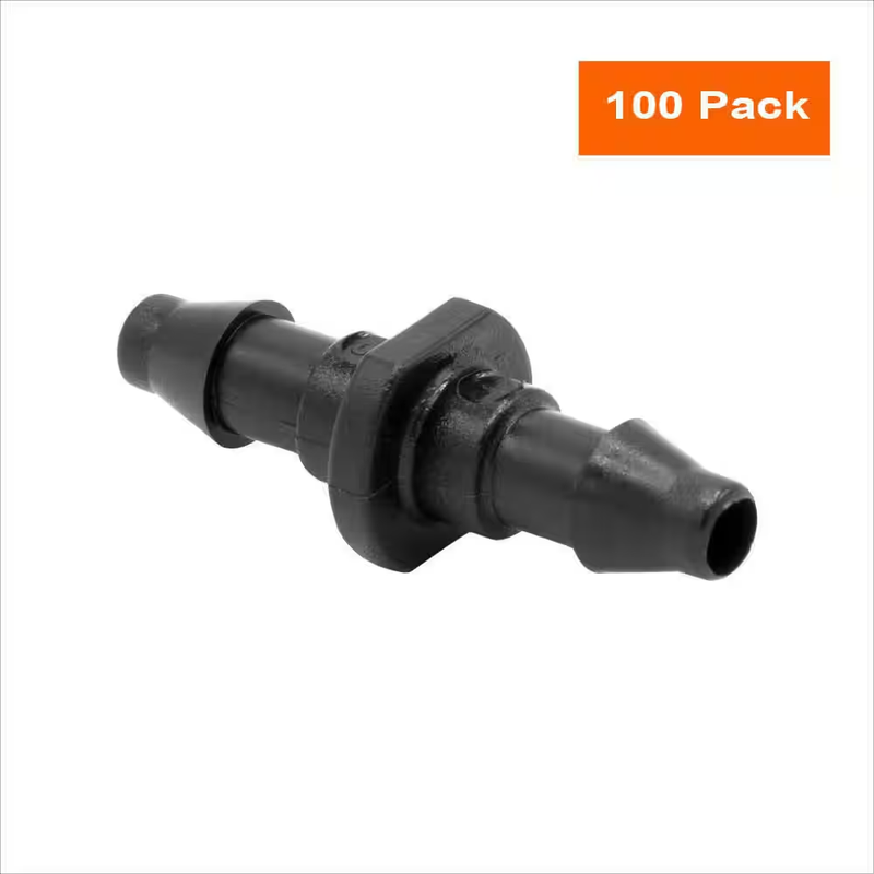 Barb Connectors Quarter Inch 100 Pack Drip Irrigation Micro Tubing Fittings