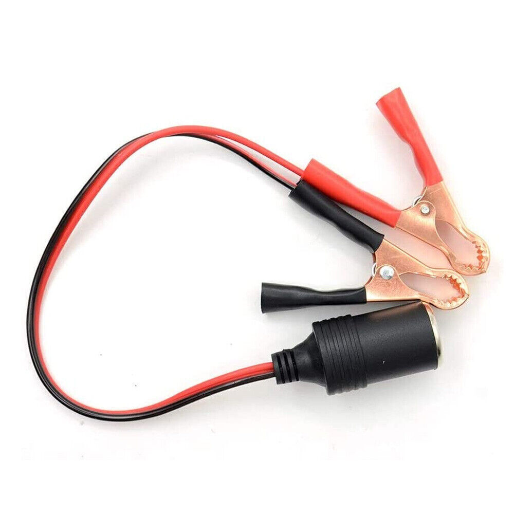 3PCS Car Battery Alligator Clamp Clip To Cigarette Lighter Socket Adapter 12V