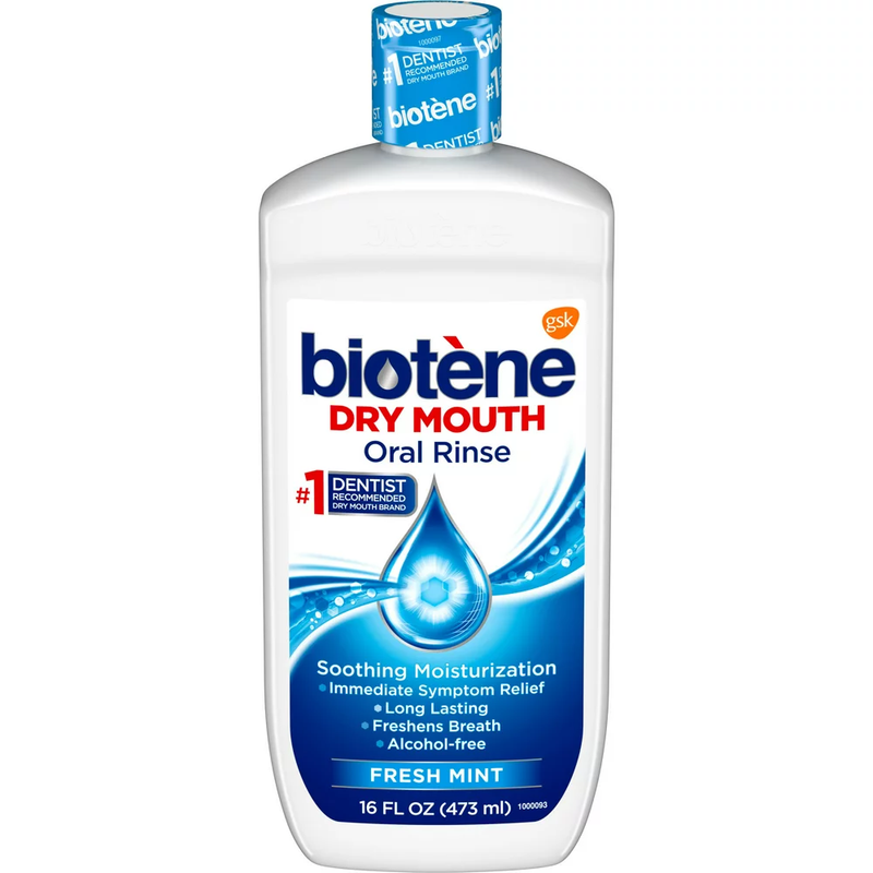 Biotene Oral Rinse Moisturizing Mouthwash for Dry Mouth Relief, Fresh Mint, 16