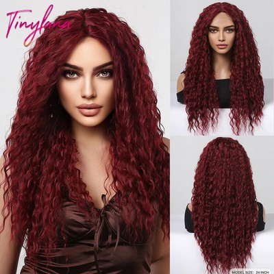 Long Kinky Curly Synthetic Lace Front Wigs Golden Highlight Cosplay Lace Wigs