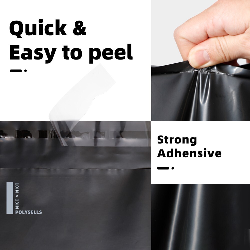 1000 10x13 Poly Mailers Envelopes Self Sealing Shipping Mailers Black POLYSELLS®