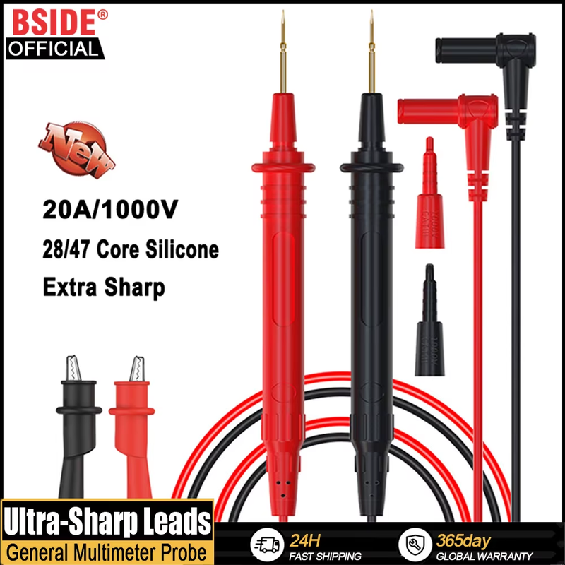 Ultra-Sharp Multimeter Probe Test Leads Alligator Clip Wire High Quality Insulat