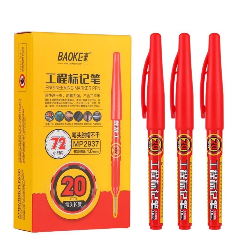 Craftwork Long Head Markers Deep Hole Marker Pens Carpenter Pen Mark Tool