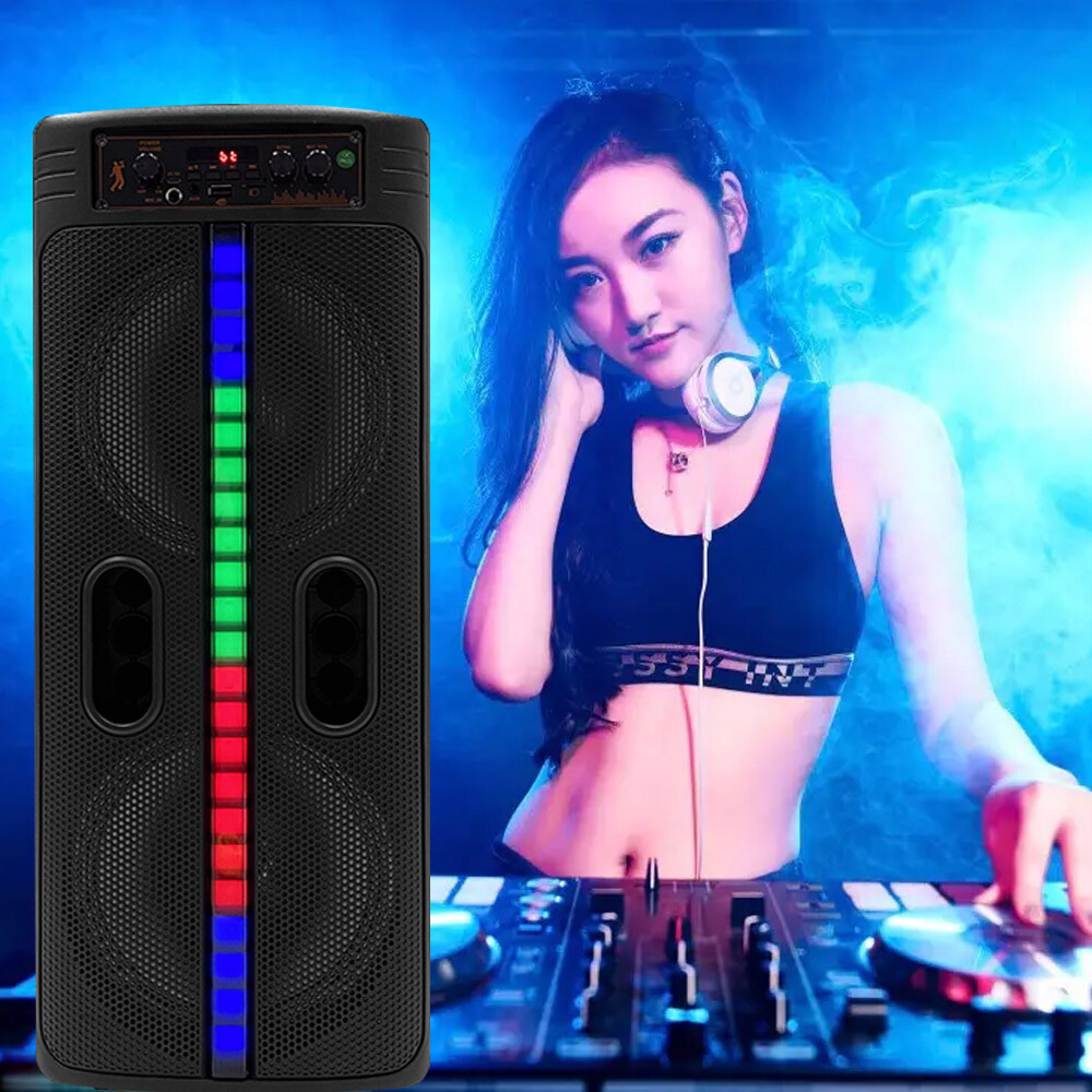 Portable 6000W Bluetooth Speaker Sub Woofer Heavy Bass Sound System Party & Mic