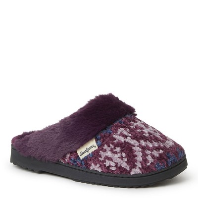 

Женские тапочки Dearfoams Allison Chenille Fairisle Scuff, Aubergine