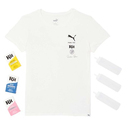 

Puma X You Tie Dye Kit Футболка с круглым вырезом и короткими рукавами Женские белые повседневные топы 9, Белый