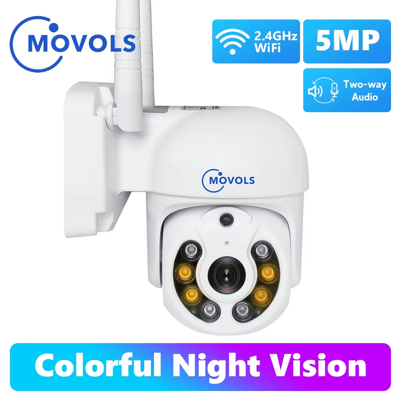 MOVOLS 5MP IP WIFI CCTV Security Camera Smart Tracking Wireless Two Way Audio PT