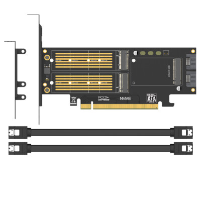 JEYI 3 in 1 M.2 NVMe, M.2 SATA and mSATA SSD to PCIe 4.0/3.0 X16 Adapter Card