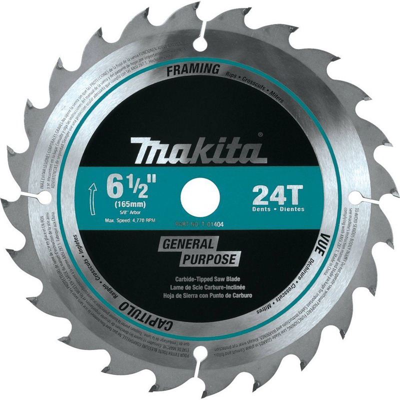 Makita T01404 24T Crosscutting Framing CarbideTipped Saw Blade 61