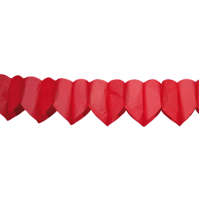 Herzgirlande Rot 4 m - Girlande