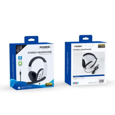 DOBE Wired 3.5mm Gaming Headset For PS4/XBox One S/XBox One X/Nintendo (White)