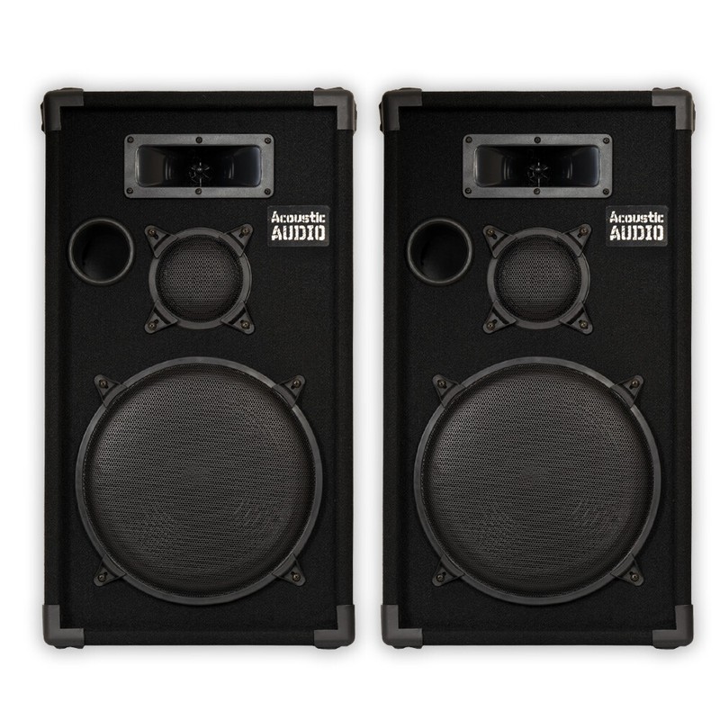 Acoustic Audio CR12 Passive 12" DJ Speaker Pair 3 Way