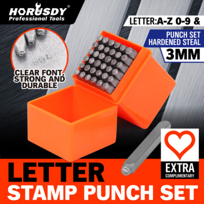 37pc Number and Letter Punch Set Hardened Steel Metal Die Jewelers w/Case