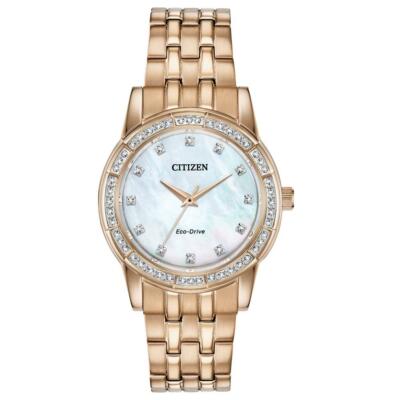 Pre-owned Citizen Em0773-54d Eco-drive Stainless Steel Bracelet Ladies' Watch