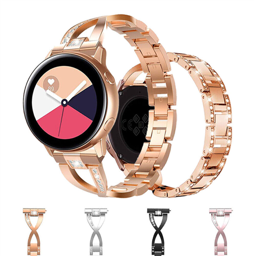 Stainless Steel Rose Gold Galaxy Watch Active Band Bling Metal
