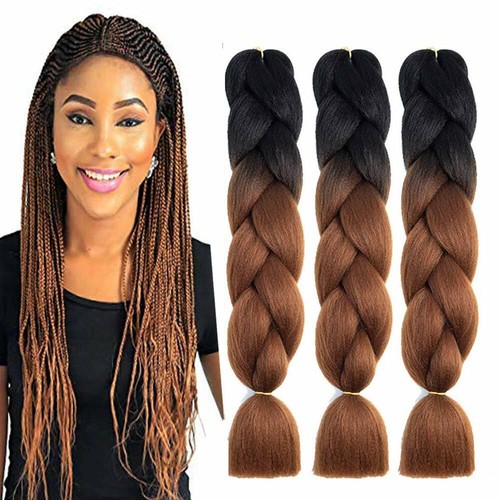 Us 6pcs 24 Crochet Braids Hairstyles Hair Extension Black Brown