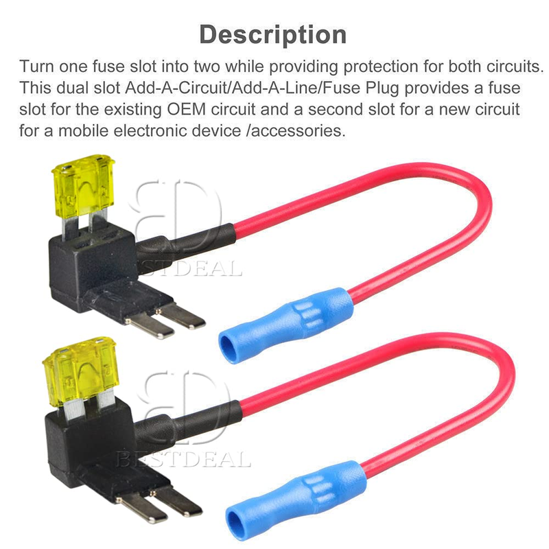 5 Pack Micro 2 Fuse TAP 12V Car Add a Circuit ATR Blade Fuse Adapter fit for J-E