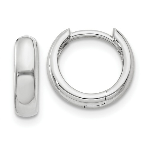 Pre-owned Goldia 14k White Gold Hinged Hoop Earrings