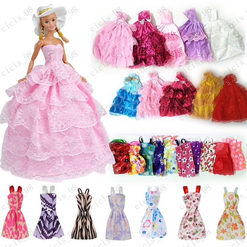 Barbie-Puppe Mode Kleider Hochzeit Party Prom Kleid Casual Sweet Dress Kleidung