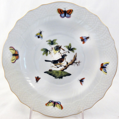 HEREND ROTHSCHILD BIRD Salad Plate 7.5'' Rochaille Shape NEW NEVER USED RO-1