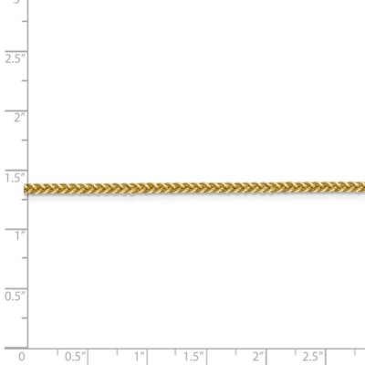 Pre-owned Superdealsforeverything Real 14kt Yellow Gold 2.35mm Semi-solid 3-wire Wheat Chain; 20 Inch