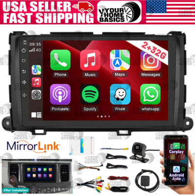 For Toyota Sienna 2011-2014 Android 13.0 Car Radio Stereo Apple Carplay GPS Navi