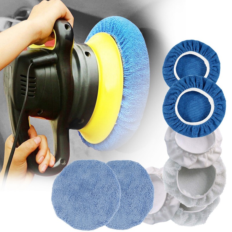 8Pc 9-10 inch Car Polisher Bonnets Polishing Pad Buffer Waxing Microfiber·Sleeve