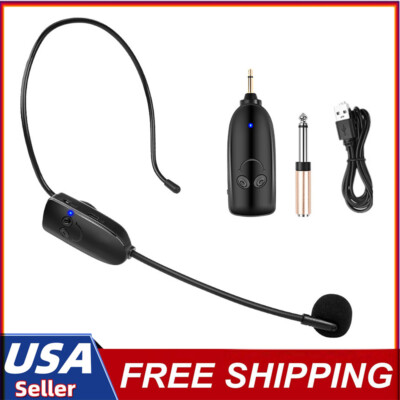 2.4g Head-mounted Wireless Microphone Plug Play Mic System w/Receiver 3.5/6.35mm