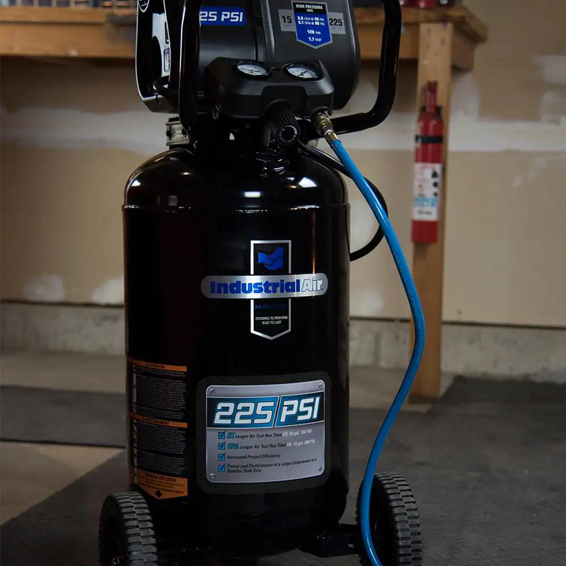 15 Gal 225 PSI Portable Electric Air Compressor with 8 inch Wheels Oil-Free Pump