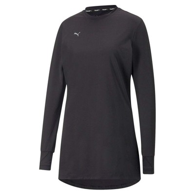 

Спортивная футболка Puma Modest Activewear с круглым вырезом и длинным рукавом, женская, размер  Cas, Черный