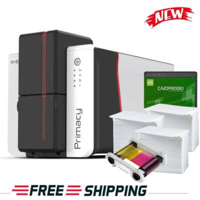 Evolis Primacy 2 Single Side Complete Photo ID Card Printer Bundle