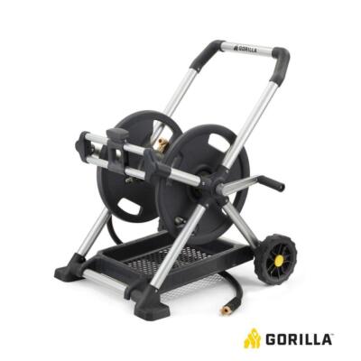 Gorilla Portable Mobile Hose Reel 200' w/ Leader Hose + Guide Anodized Aluminum