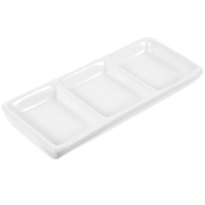  6 Inch 3 Compartment Serving Dish Bowl Condiment Server Soy Sauce Tray