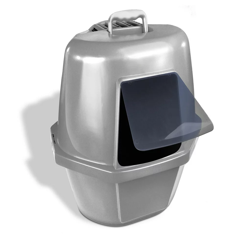 Large Corner Enclosed Cat Litter Pan with Odor Door and Zeolite Air Filter