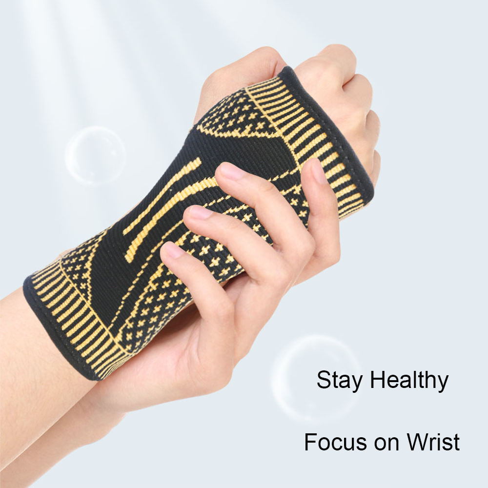 Copper Sports Wrist Hand Support Brace Splint Carpal Tunnel Sprain Arthritis US