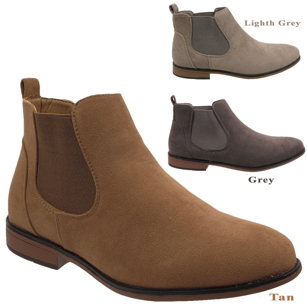 Men/'s Faux Formal Desert Work Casual Dress Ankle Chelsea Boots Shoes UK Sizes