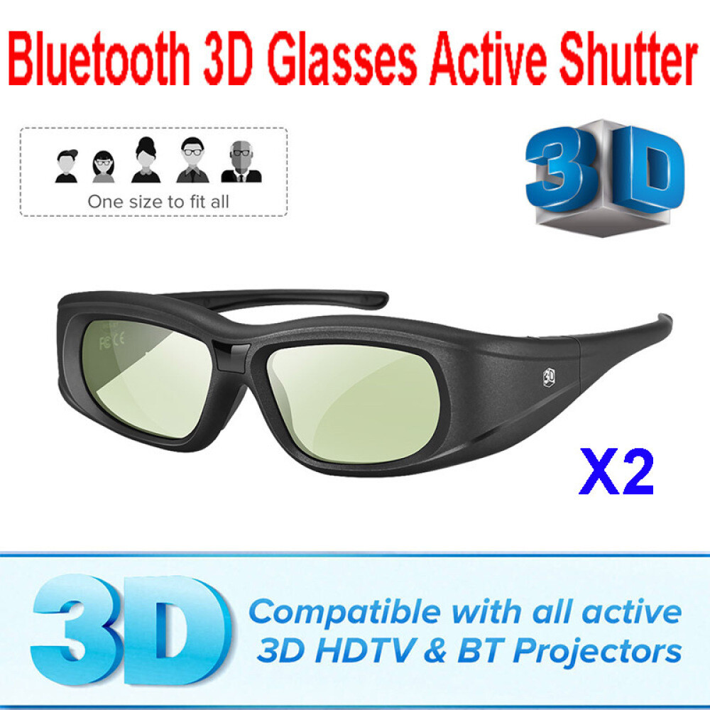 2X Elikliv Bluetooth 3D Glasses Active LCD 3D Rechargeable For TV Sony