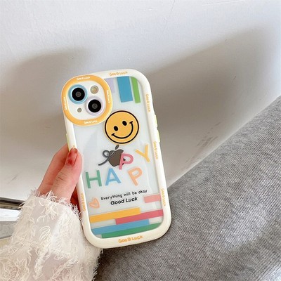 Cute Smile Love Heart Letters Clear Case For iPhone 15 14 13 12 11 Funny Soft
