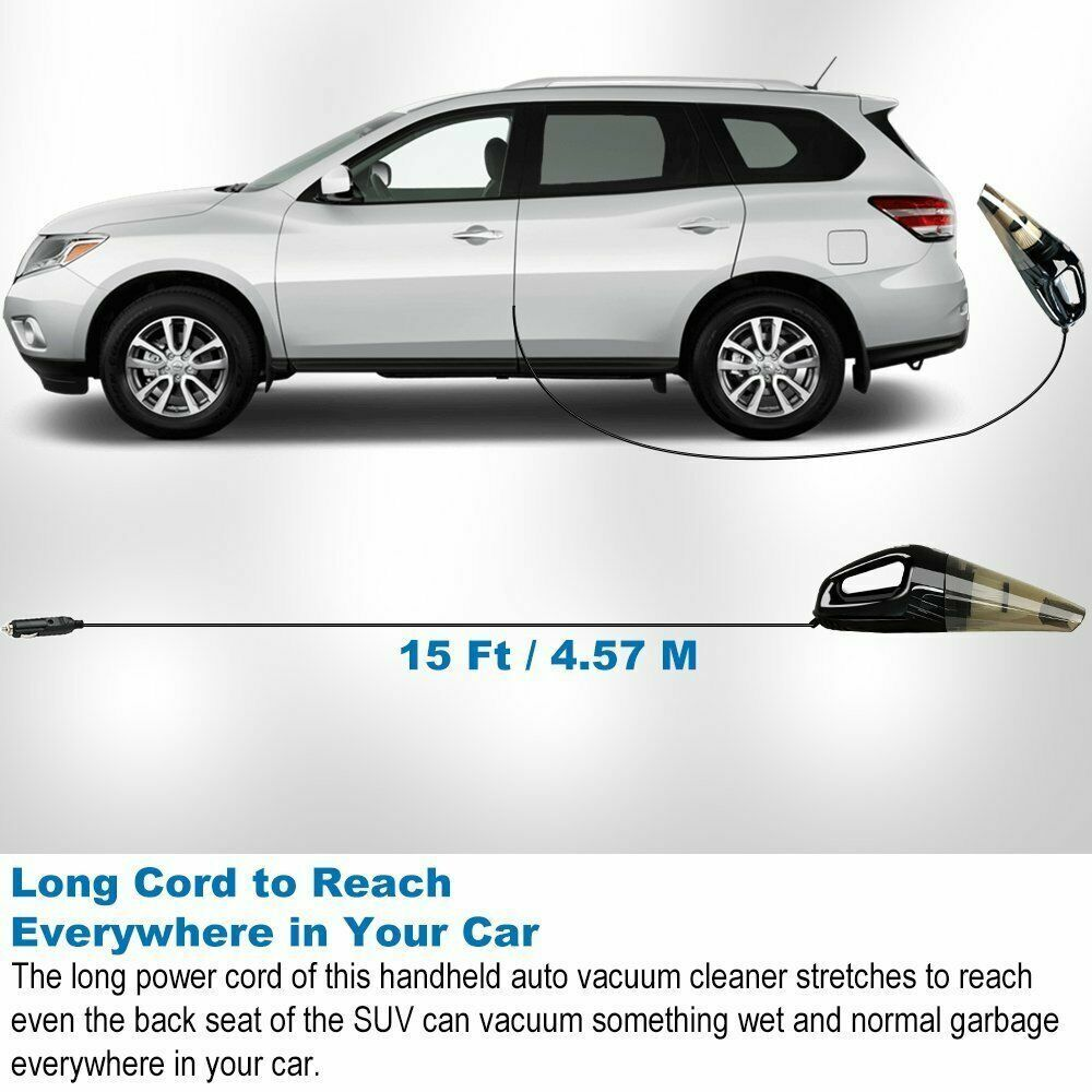 Powerful Car Vacuum Cleaner, Portable Wet Dry Handheld Strong Suction Cleaner