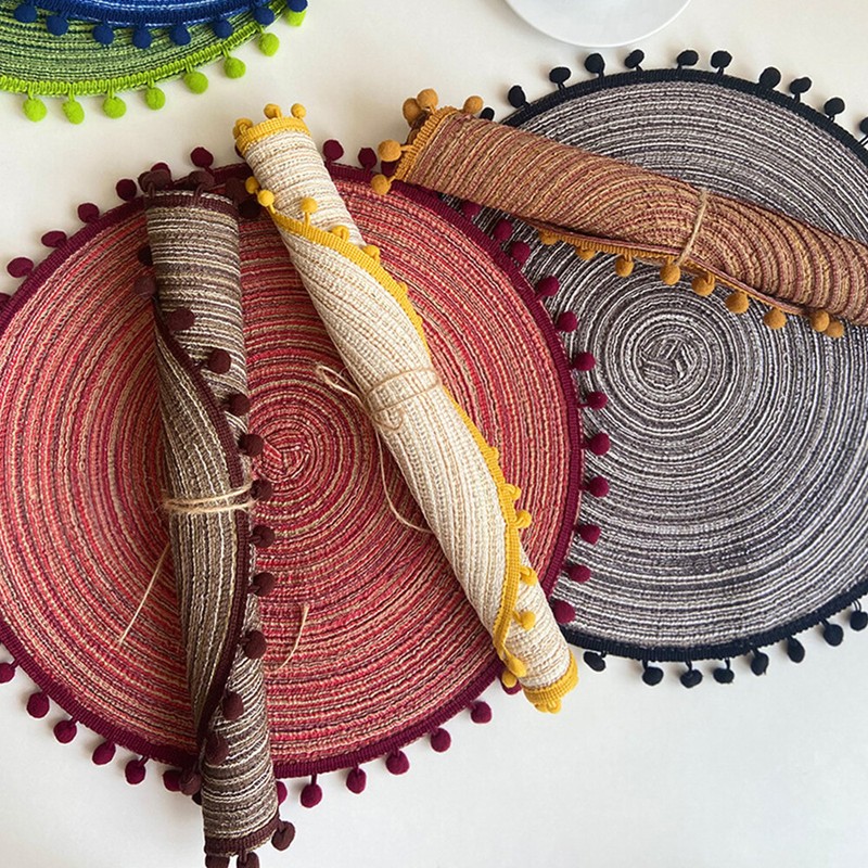 Runde Kaffeetassenmatte Wollkn?Uel Hitzebest?Ndig Rutschfest Geflochten â