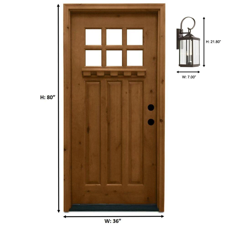 Large Wall Lantern Light Outdoor 2-Light Antique Bronze Clear Beveled Glass