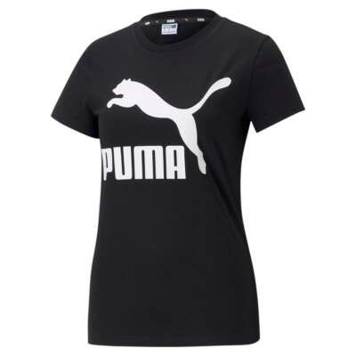 Футболка Puma Classics с круглым вырезом и коротким рукавом с логотипом, женские повседневные топы размера M 531