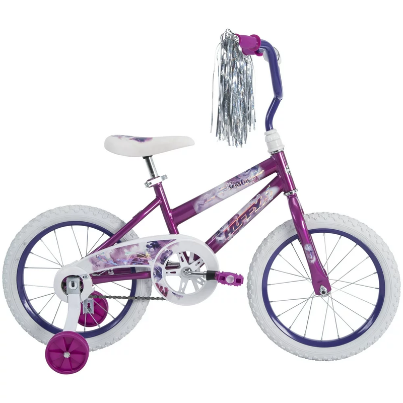 GIRLS KIDS TRAINING BIKE 16 Inch Bicycle Ages 4-6 w/Training Wheels Purple