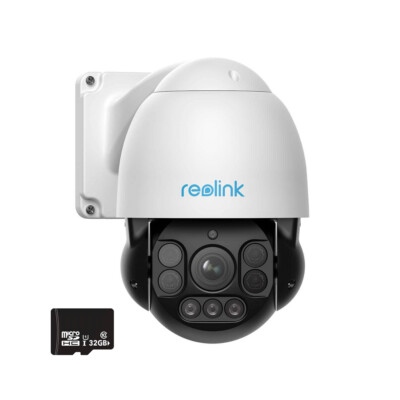 Reolink 4K PoE Outdoor Surveillance Security PTZ IP Speed Dome Camera & SD Card
