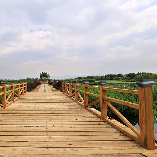 Black/White 4x4 5x5 6x6 Solar Post Deck Cap Fence Light Outdoor Waterproof Lamp