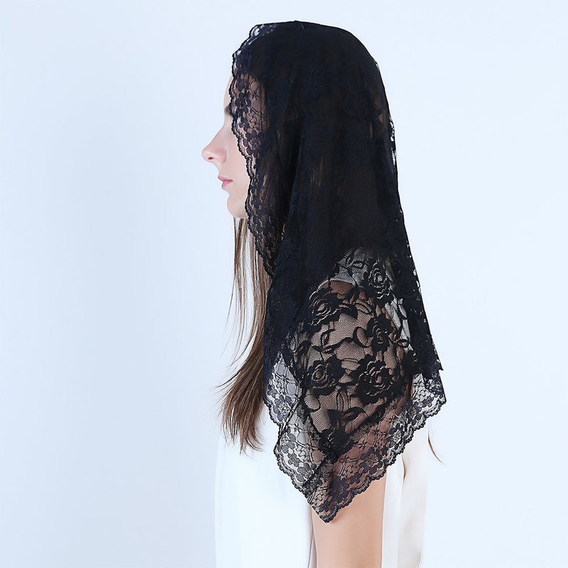 Lace Mantilla Catholic Veil Church Veil Chapel Veil Head Covering Latin Mass