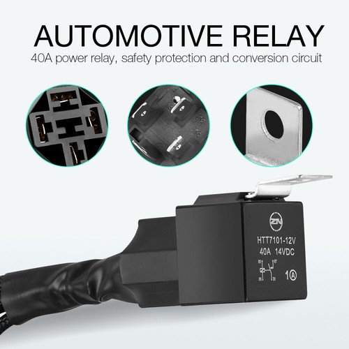 Wiring Harness Switch Relay Kit for Connect 2 LED Work Driving Light