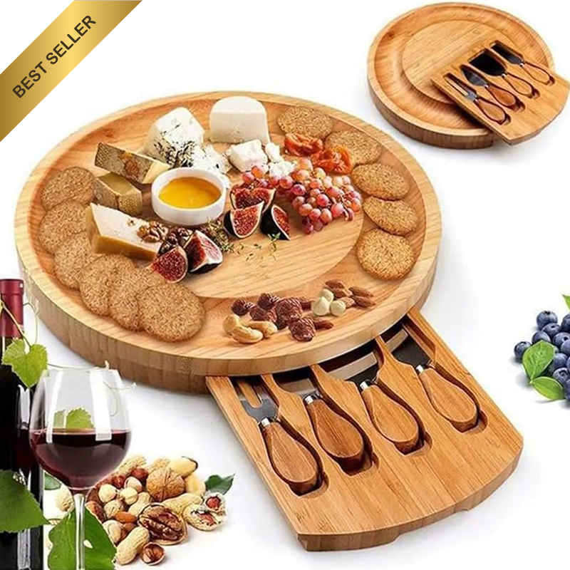 Cheese Board Set Acacia Wood Charcuterie Board with Knives | Acacia Wood Charcut