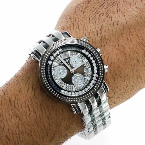Pre-owned Joe Rodeo Men's Diamond Watch  Classic Jcl41(w) 1.75 Ct Illusion Dial In Black