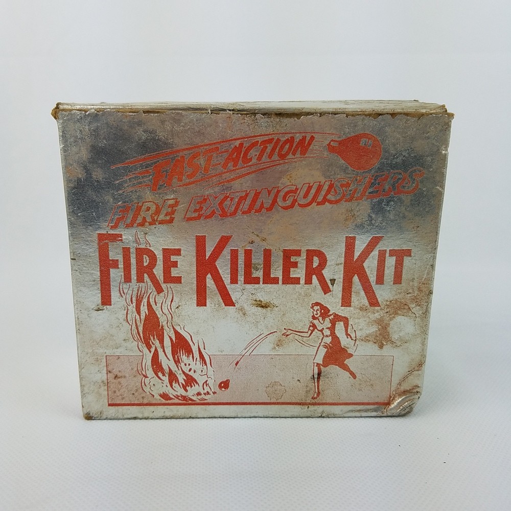 Vintage Fire Killer Kit Glass Fire Extinguisher Grenades (2) Red Richmond VA